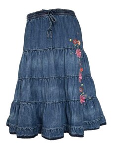 Dětská džínová sukně s kytičkami Place