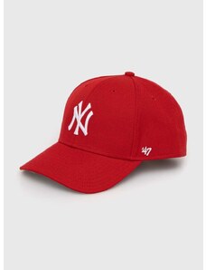 Dětská baseballová čepice 47brand MLB New York Yankees červená barva, s aplikací, BMVP17WBV