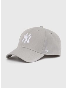 47 brand Dětská baseballová čepice 47brand MLB New York Yankees šedá barva, s aplikací, BMVP17WBV