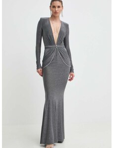 Šaty Elisabetta Franchi šedá barva, maxi, AB63042E2