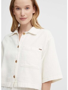 Bavlněná košile Pepe Jeans ELLE ECRU béžová barva, relaxed, s klasickým límcem, PL304844