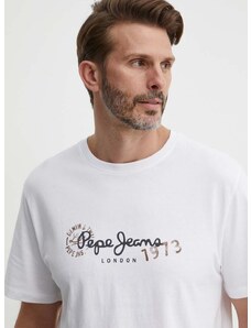 Tričko Pepe Jeans CAMILLE bílá barva, s potiskem, PM509373