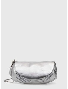 Kožená kabelka Gianni Chiarini stříbrná barva