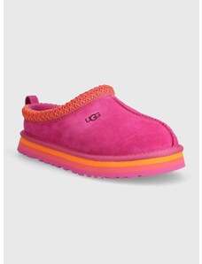 Dětské semišové papuče UGG TAZZ růžová barva