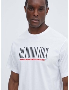 Bavlněné tričko The North Face bílá barva, s potiskem, NF0A87E7FN41