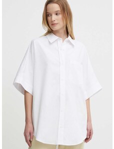 Košile Calvin Klein dámská, bílá barva, relaxed, s klasickým límcem, K20K206596