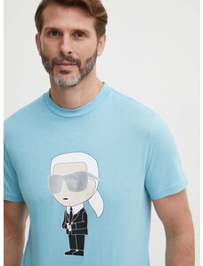 Bavlněné tričko Karl Lagerfeld s potiskem, 542251.755071