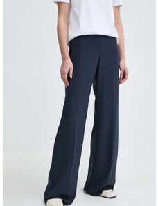 Kalhoty MAX&Co. dámské, tmavomodrá barva, jednoduché, high waist, 2418131034200