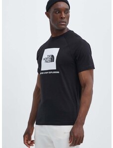 Bavlněné tričko The North Face černá barva, s potiskem, NF0A87NJJK31