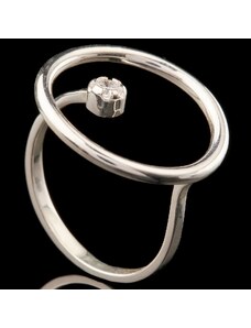 ABSTRACT stříbrný prsten s čirým zirkonem