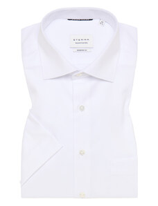 Košile Eterna Modern Fit "Twill" s krátkým rukávem - neprůhledná bílá