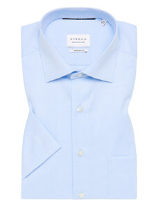 Košile Eterna Modern Fit "Twill" s krátkým rukávem - neprůhledná modrá