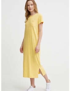 Bavlněné šaty Polo Ralph Lauren žlutá barva, midi, 211935607