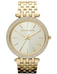 Michael Kors MK3191 Darci Glitz Gold Dial Pave Bezel Crystal Women's Watch