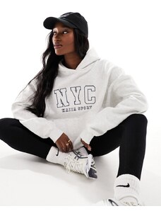 Kaiia sport NYC oversized hoodie in grey marl