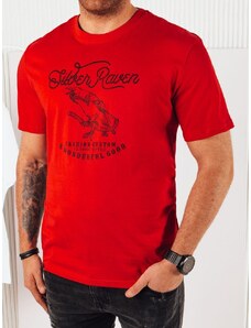 Dstreet Originální červené tričko s jedinečným potiskem