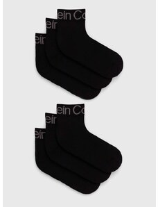 Ponožky Calvin Klein 6-pack pánské, černá barva, 701220503