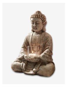 bonprix Dekorace Buddha se skleničkou na svíčku Šedá
