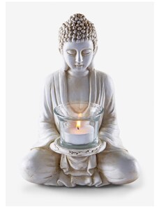 bonprix Svícen na čajovou svíčku Buddha Bílá