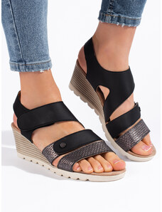 Shelvt Women's Velcro wedge sandals
