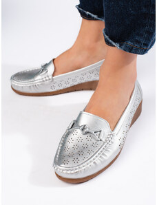 Shelvt Women's Silver Loafers