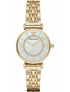 Emporio Armani AR1907 Motherof Pearl Dial Gold-Tone Stainless Steel Ladies Watch