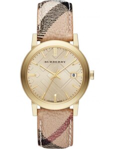 Burberry BU9026 The City Champagne Dial Check Strap Women's Watch