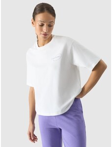 4F Dámské tričko oversize s potiskem - lomené bílé