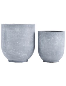House Doctor Set dvou šedých cementových květináčů Gard 40/50 cm
