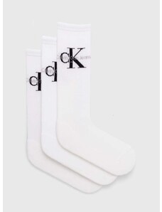 Ponožky Calvin Klein Jeans 3-pack pánské, bílá barva, 701220514