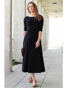 Krásná mamka Kojicí šaty Midi BIO bavlna + modal black