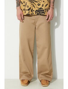 Kalhoty Carhartt WIP Brooker Pant pánské, hnědá barva, jednoduché, I032356.8Y01