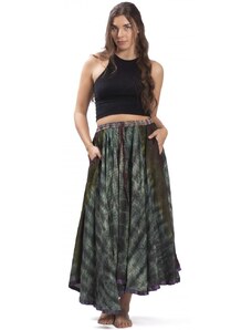 Indie Kolová sukně AMALA šedo-zelená II.