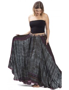 Indie Kolová sukně AMALA fialovo-šedá I.