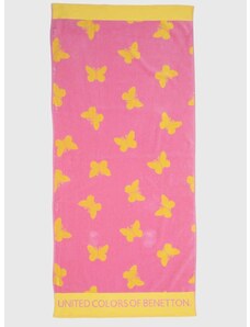 Dětský bavlněný ručník United Colors of Benetton růžová barva