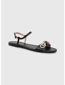 Kožené sandály Love Moschino dámské, černá barva, JA16181G1IIE0000