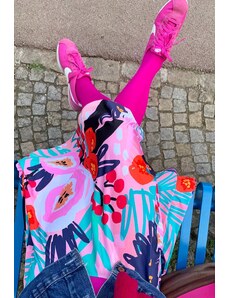 Pura Vida Midi sukně s kapsami FLOWER IN BLOOM kolová