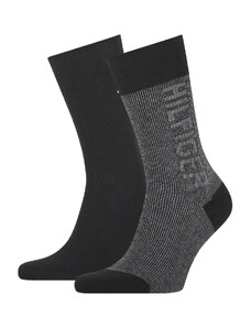 TOMMY HILFIGER Pánské černé ponožky 2 páry 701210535-2P-004