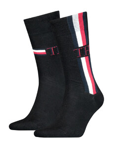 TOMMY HILFIGER Pánské černé ponožky 2 páry 100001492-2P-001