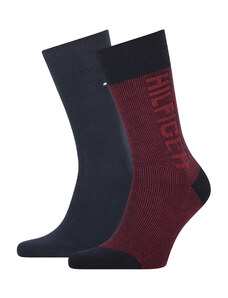 TOMMY HILFIGER Pánské červeno modré ponožky 2 páry 701210535-2P-002