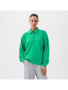 Dámská mikina GAP French Terry Logo Polo Sweatshirt Simply Green 17-5936