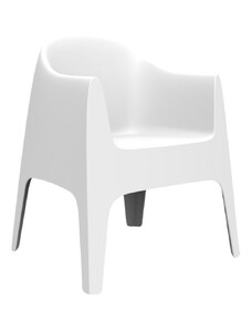 VONDOM Bílá plastová jídelní židle SOLID s područkami