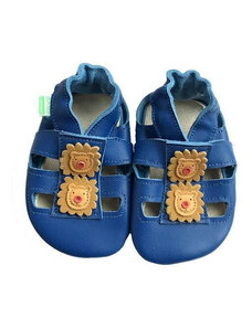 Capáčky Hopi Hop barefoot sandálky modré lev