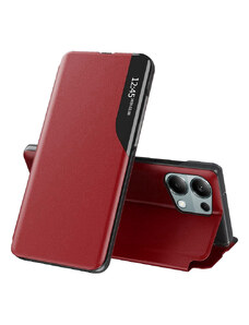 Techsuit Elegantní knižkové pouzdro View Case pro Xiaomi Redmi Note 13 Pro 4G/Poco M6 pro Xiaomi Redmi Note 13 Pro 4G červená