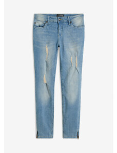bonprix Strečové džíny se zipem Modrá