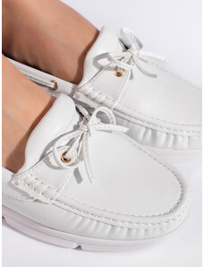 GOODIN Comfortable white loafers for women