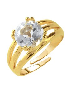 Blancheporte Pozlacený trojitý prsten s křišťálem zlatá