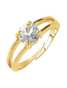 Blancheporte Pozlacený dvojitý prsten s křišťálem zlatá
