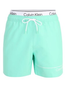 Calvin Klein Swimwear Plavecké šortky tyrkysová / černá / bílá