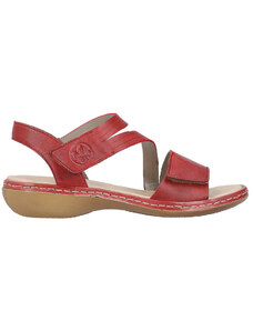 Dámské kožené sandály RIEKER 65964-35 červené